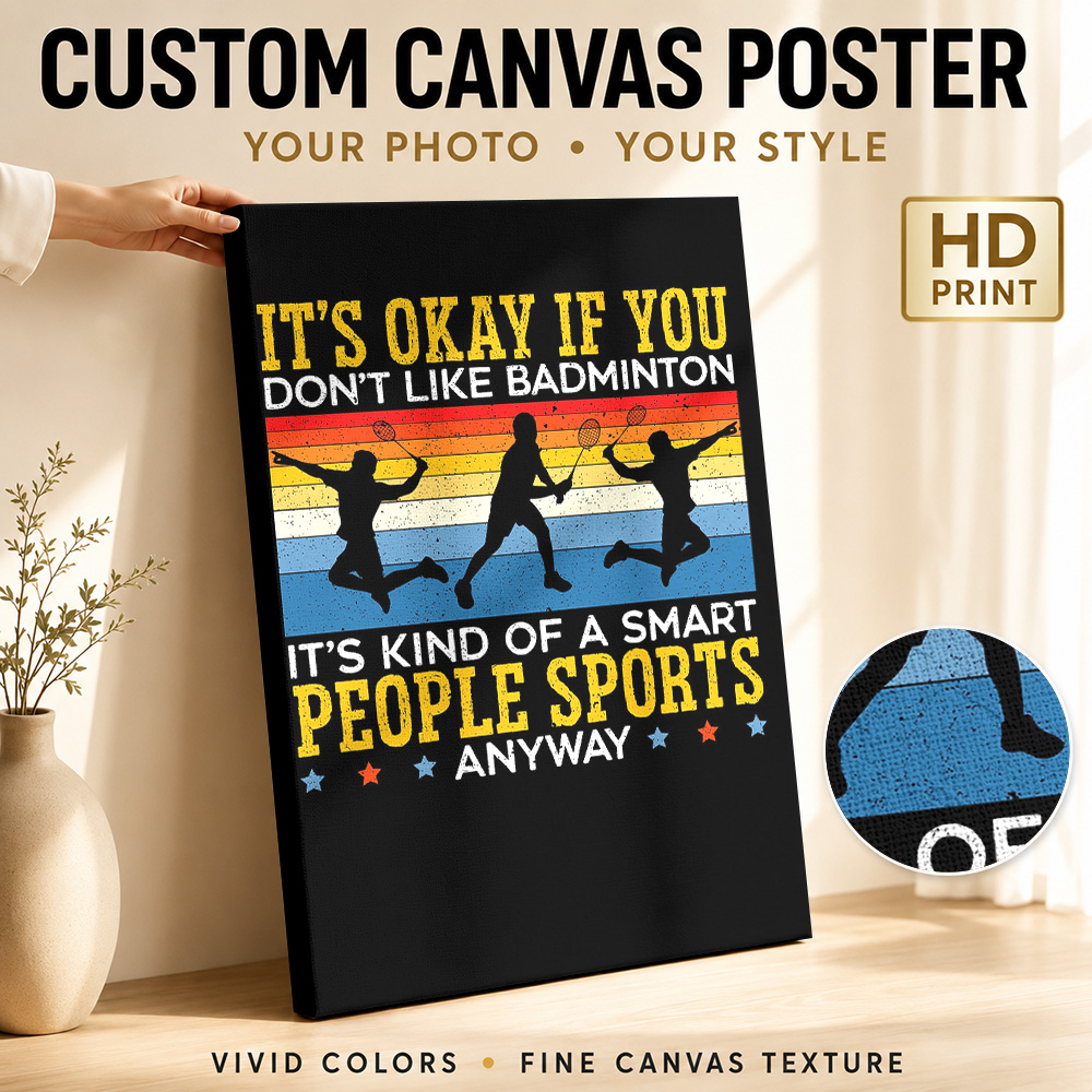 Badminton Poster - Badminton Speler Canvas Poster Gepersonaliseerde Foto
