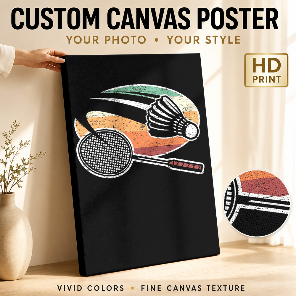 Badminton Poster - Badminton Canvas Schilderij Poster Gepersonaliseerde Foto