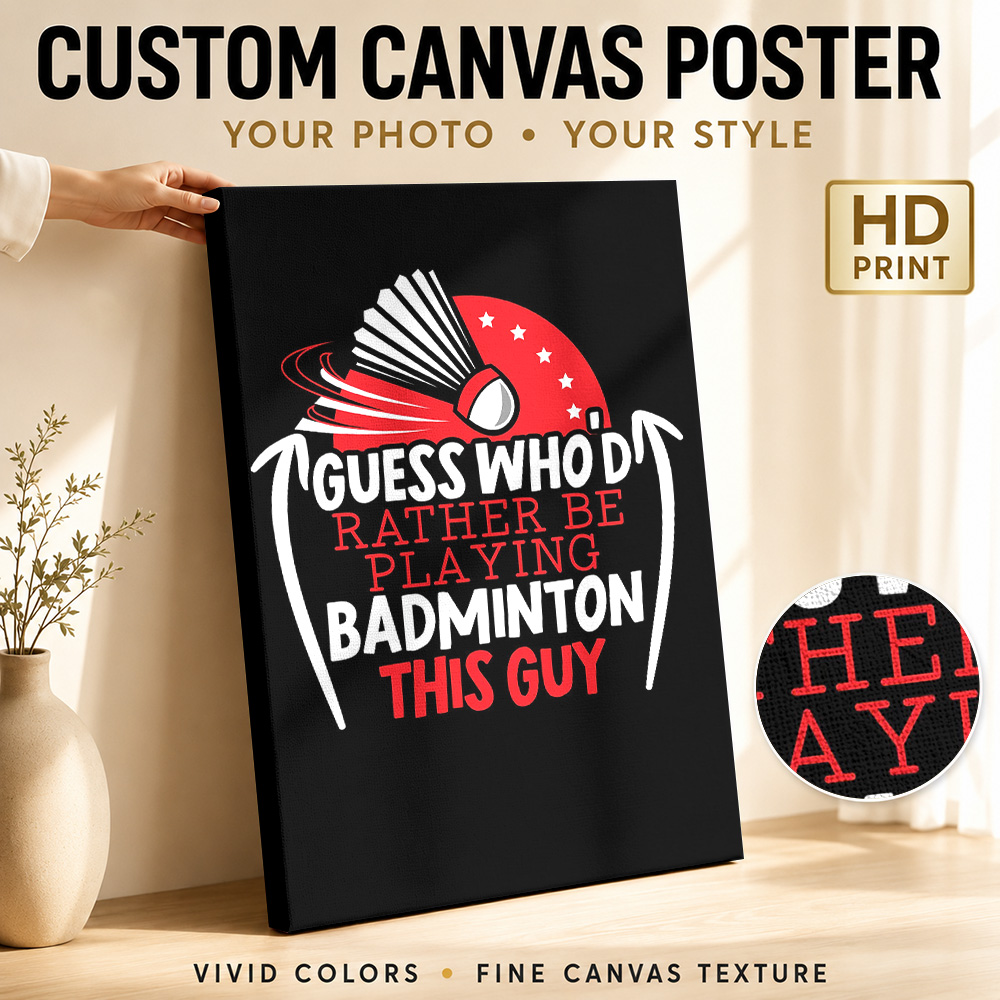 Badminton Poster - Badminton Speler Canvas Print Poster Gepersonaliseerde