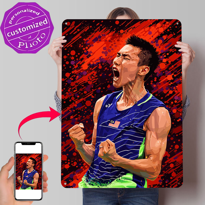 Badminton Poster - Badmintonspeler die de overwinning viert 3D-geprinte