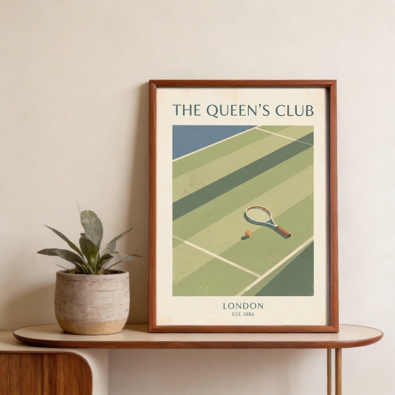 Vintage Tennis Basketbal Wandd - Badminton Poster recensie en prijs