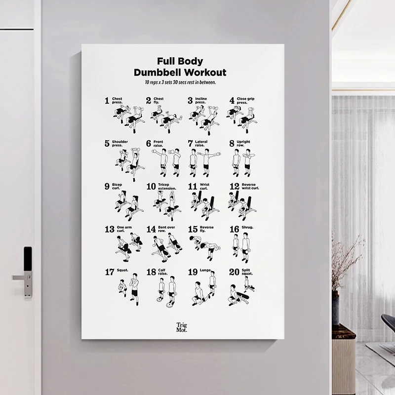 Dumbbell Gym Grafiek Poster Pr - Badminton Poster recensie en prijs