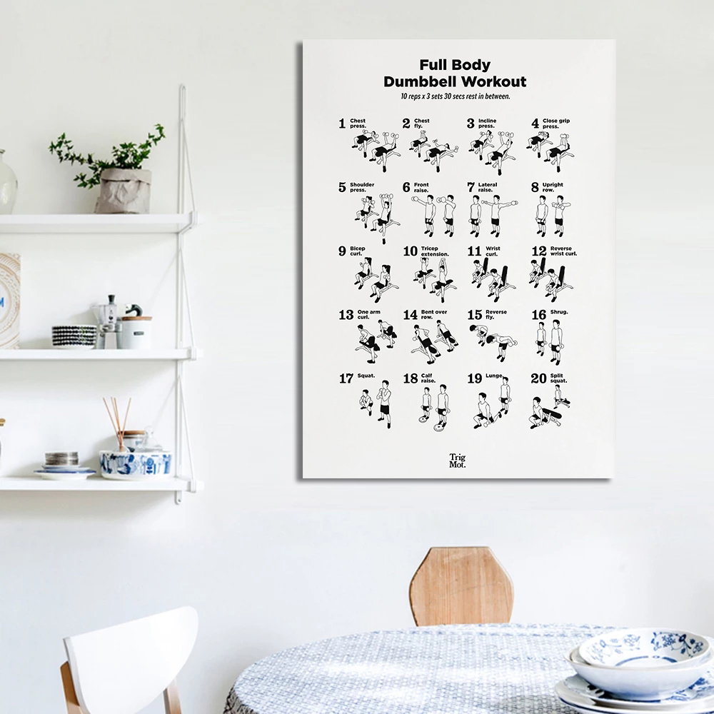 Dumbbell Gym Grafiek Poster Pr - Badminton Poster recensie en prijs