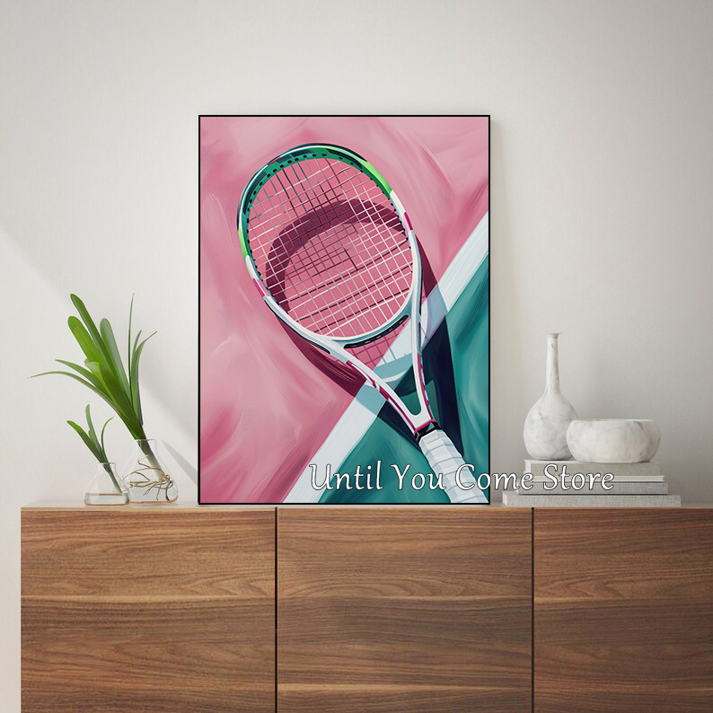 Retro tennis- en tennisracket  - Badminton Poster recensie en prijs